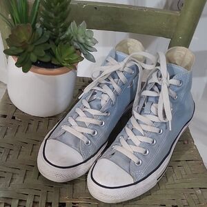 Converse Womens High Top Light Blue Chuck Taylor All Stars Sneakers Size 9.5